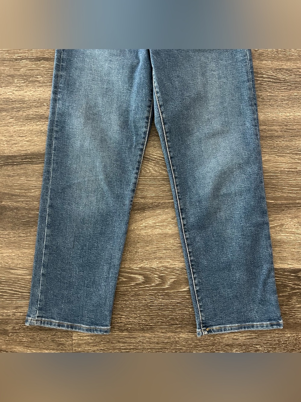 Levis Jeans 26 Ribcage Straight Ankle High Rise Button Fly Blue Denim Stretch - Picture 3 of 13